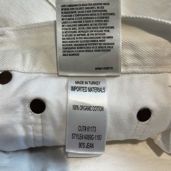 Agolde 90's Mid Rise Loose White Distressed Size 25 - Picture 11 of 15